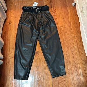Brand new Zara pleated vegan leather pants